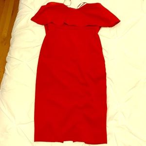 Strapless red formal dress.. with pockets!